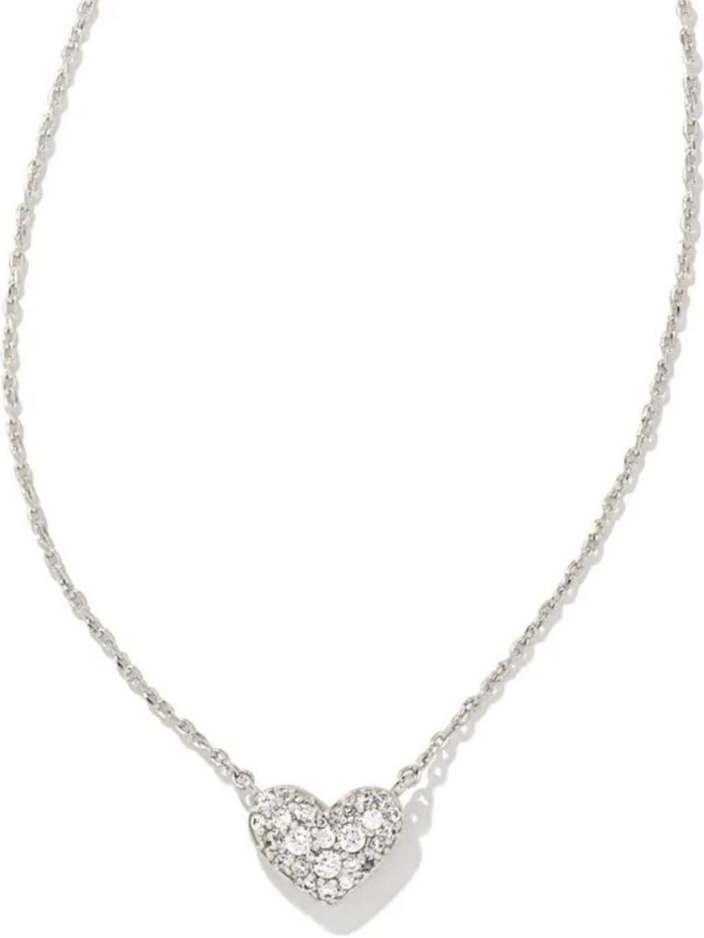 Sparkling Pave Crystal Heart Necklace - Elegant Fashion Jewelry for Women